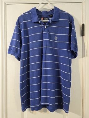 Chaps Periwinkle Blue 100% Cotton Polo Shirt Size Large Excellent Condition